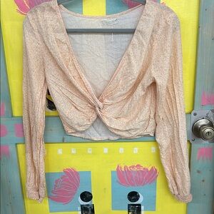 Urban Outfitters Peach Twist Front Blouse